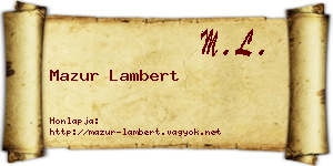 Mazur Lambert névjegykártya